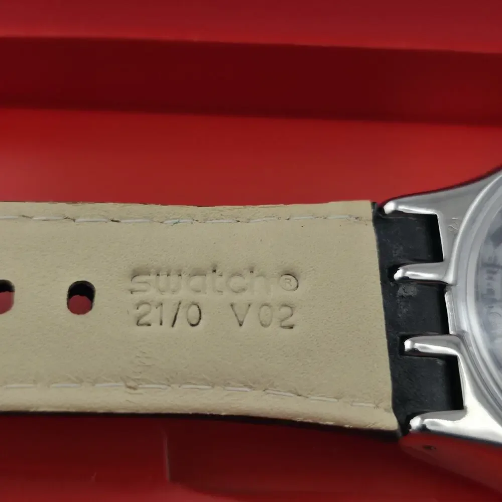 Swatch Sistem51 Automatic Puzzle YIS408 42mm Silver Dial Leather Strap New